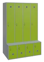 SSB - 180 - 120 šatní skříň s botníkem, 4-dvéřová, 1800x1200x400/600 mm, korpus šedý, dvířka jarní z